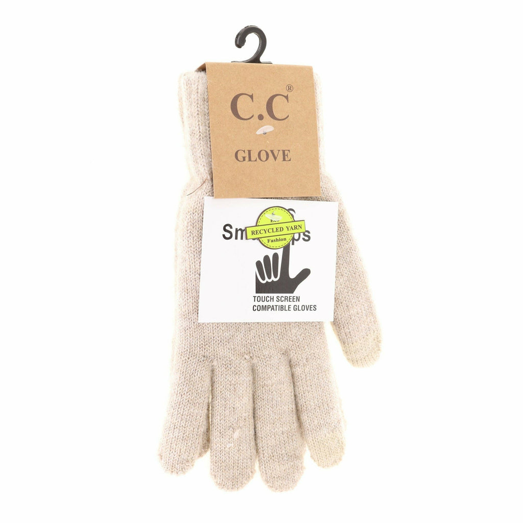 Soft Knit C.C Gloves G9021: Heather Beige