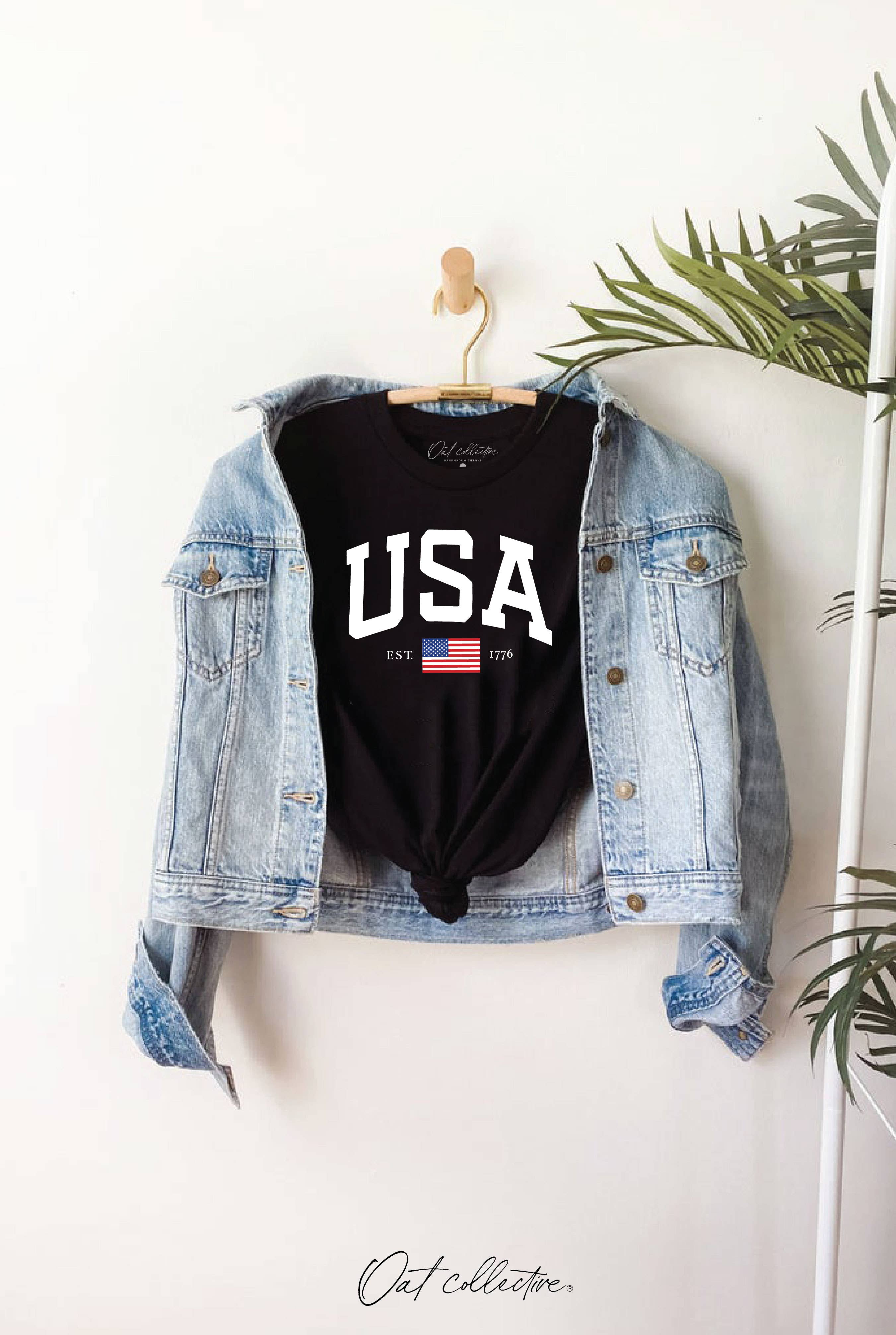USA EST.1776 Graphic T-shirt: Black