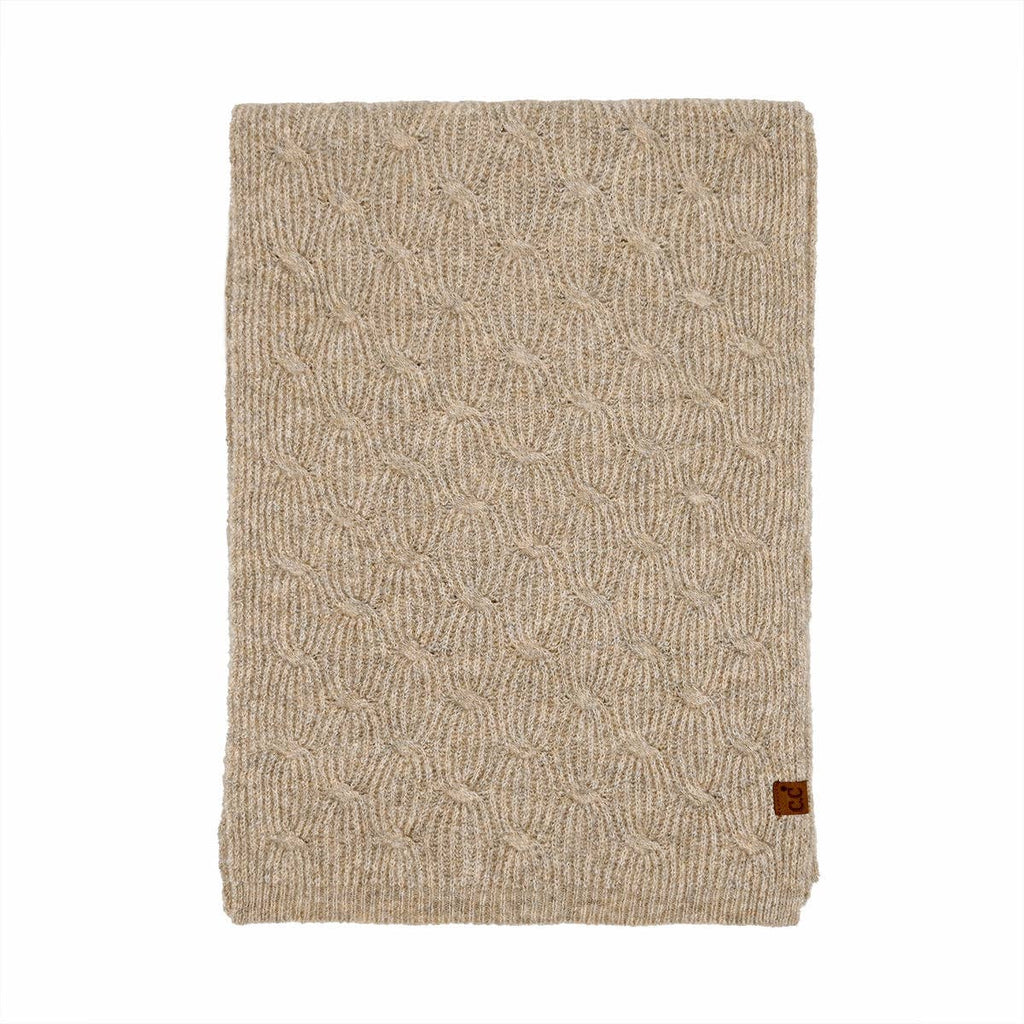 Chain Link Knitted C.C Scarf SFE0102: Taupe