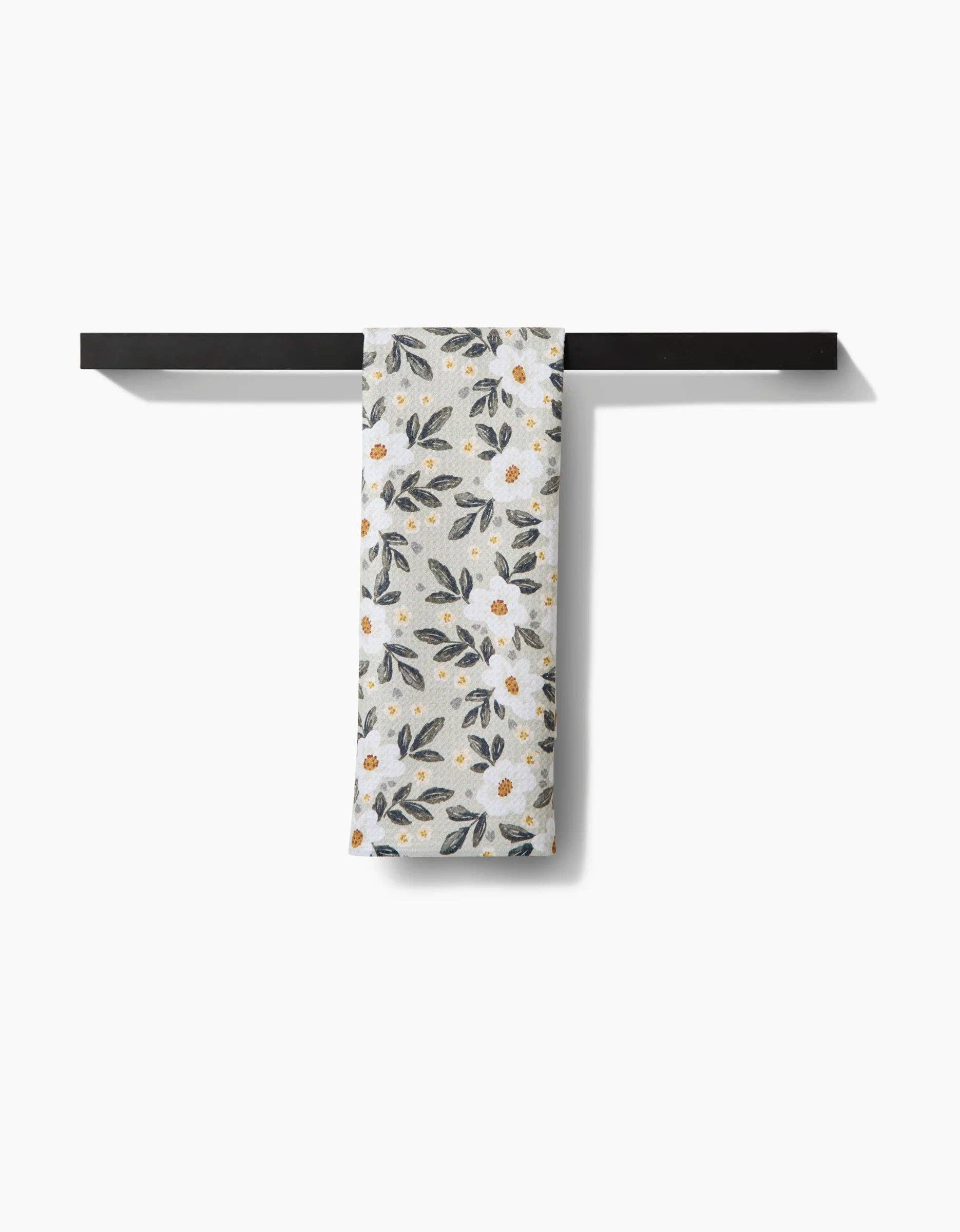 Painted Spring Flowers Tea Towel