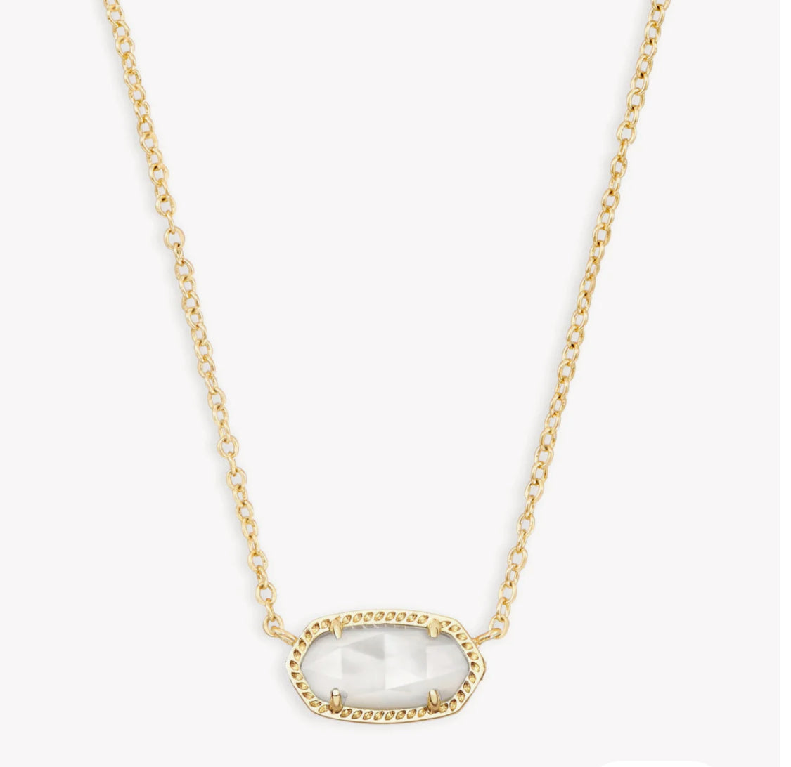 ELISA SHORT PENDANT NECKLACE - Mother of Pearl