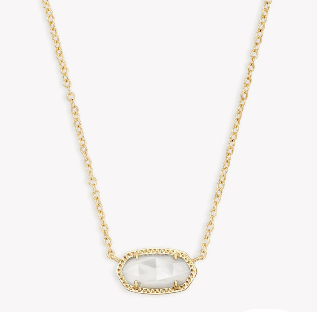 ELISA SHORT PENDANT NECKLACE - Mother of Pearl