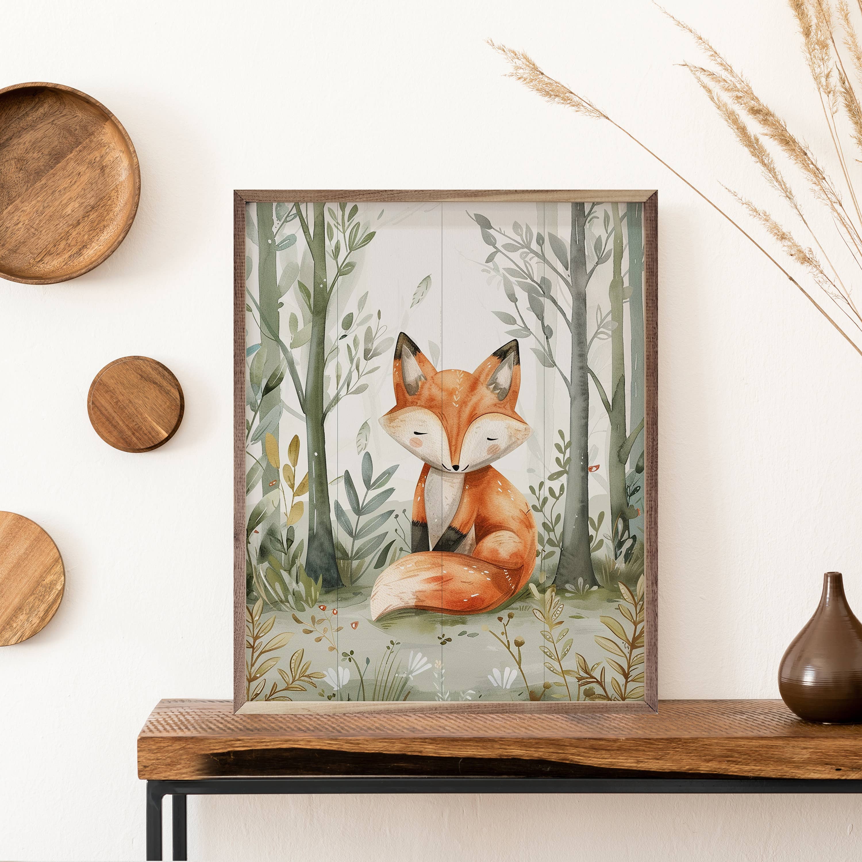 Woodland Animal Fox: 16 x 20 x 1.5