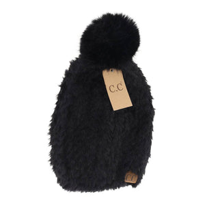 Allover Faux Fur Pom C.C Beanie HTE0004: Ivory