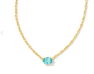 CAILIN CRYSTAL PENDANT NECKLACE - AQUA CRYSTAL