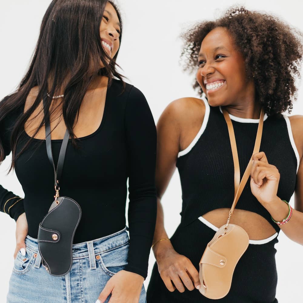 Mila Metallic Lanyard Sunglass Holder: Gold