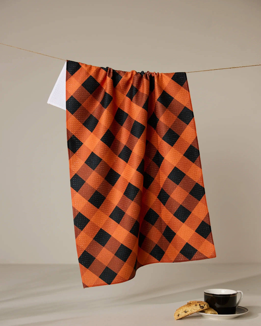 Pumpkin Plaid Tea Towel