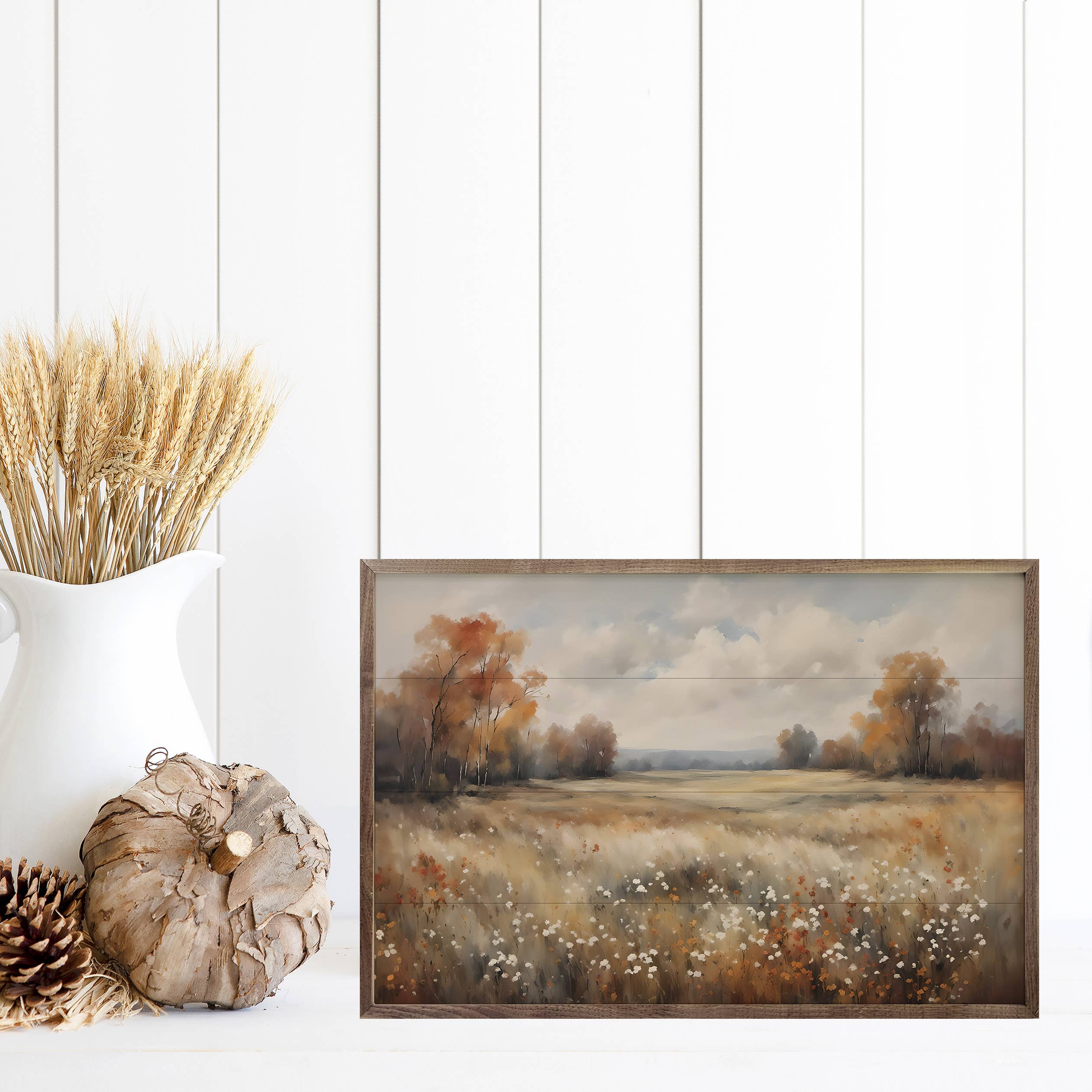Autumn Field With Autumn Trees: 24x16