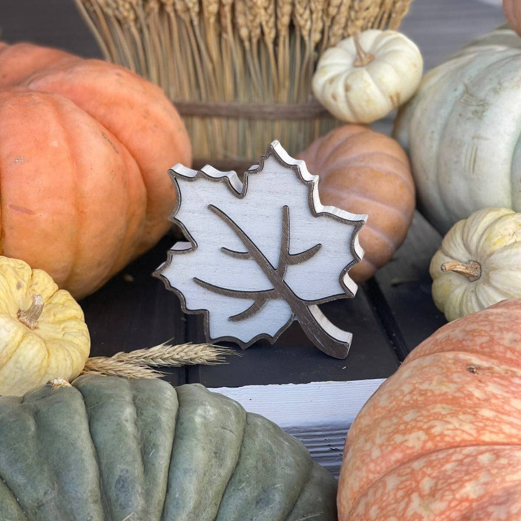 CA-5223 - White/Wood Laser Leaf