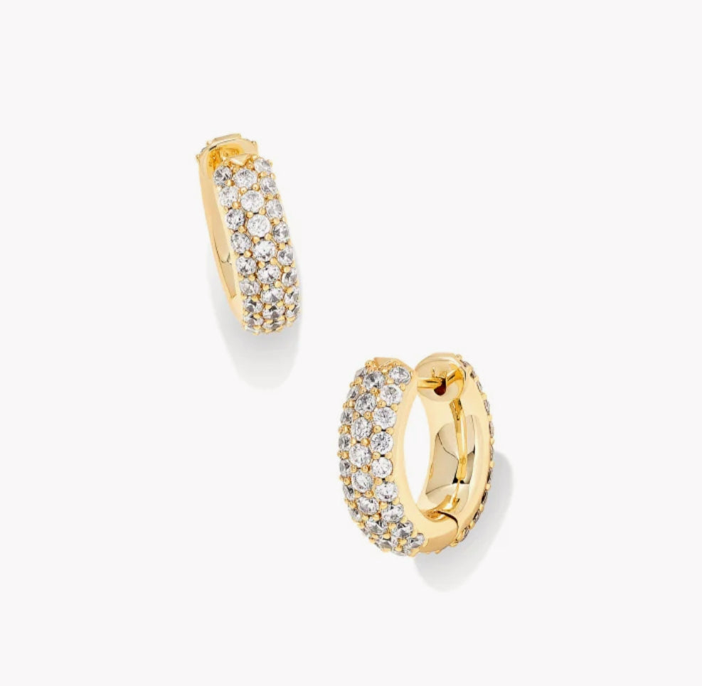 MIKKI PAVE HUGGIE EARRINGS