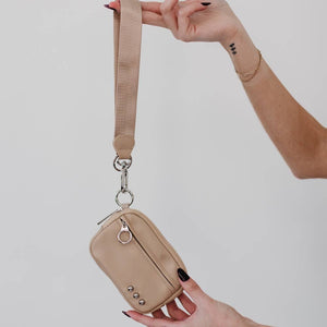 Nelly Nylon Card Wallet Wristlet: Bubblegum Pink
