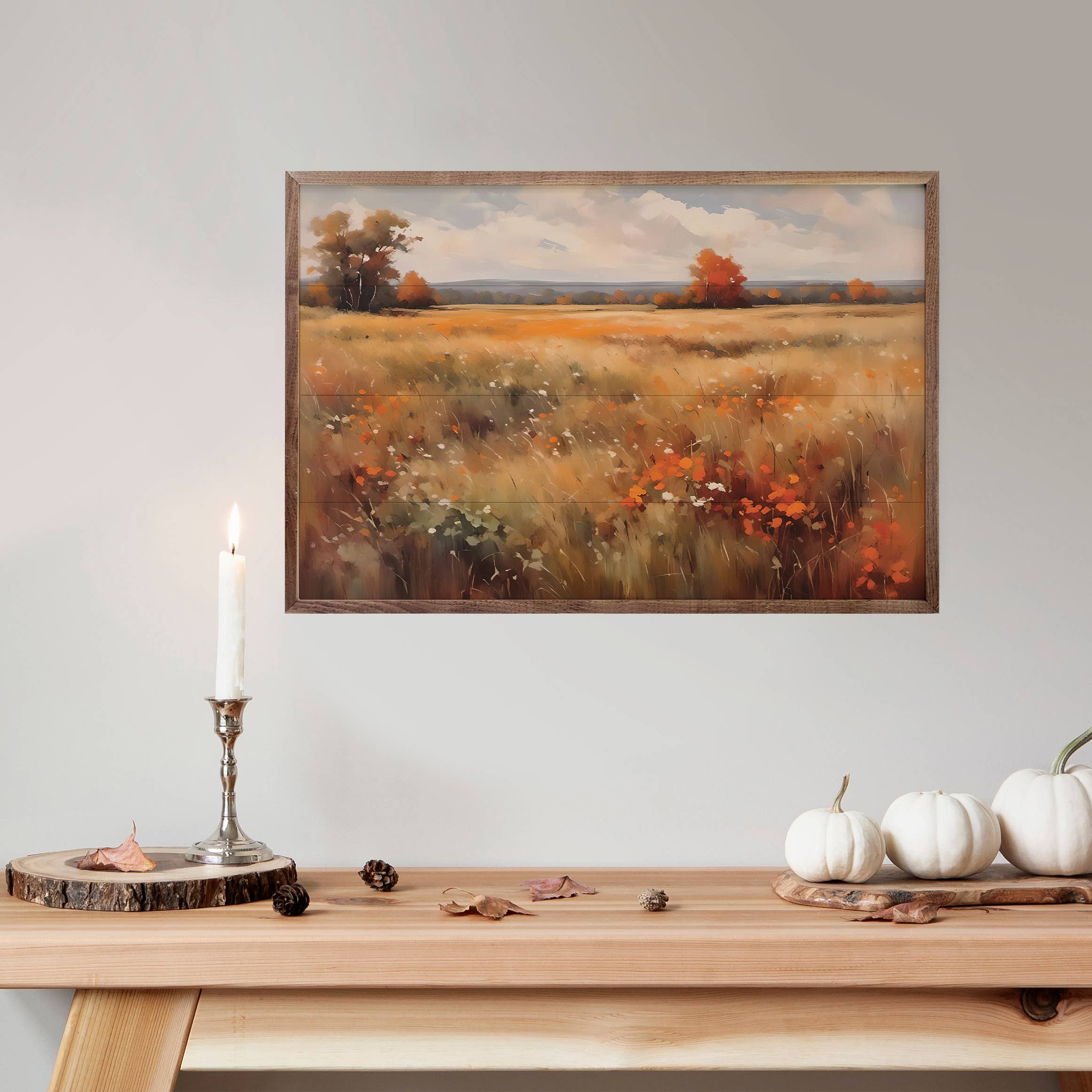 Autumn Field With Orange: 8x5
