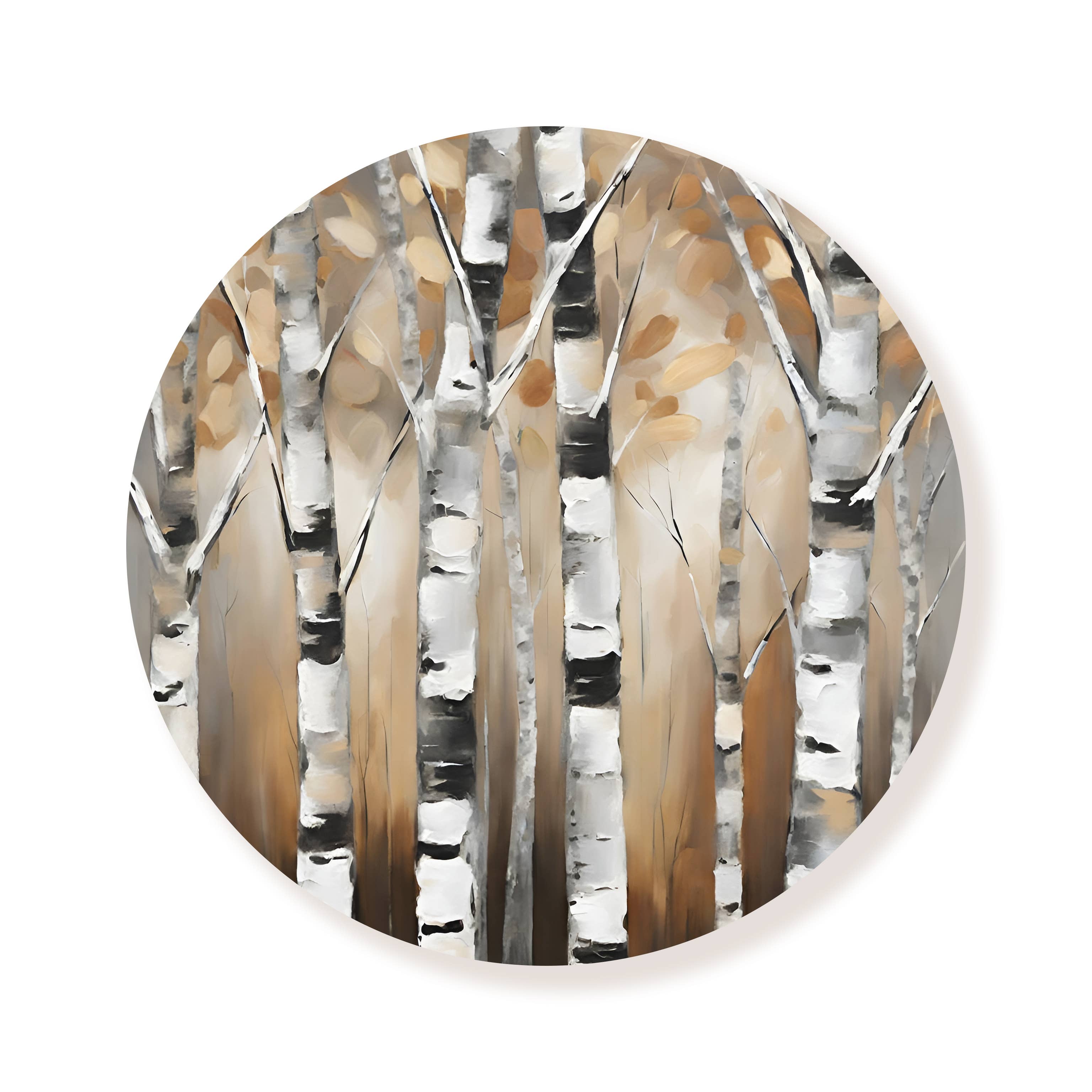 Birch Trees Circle: 24 x 24 x .5