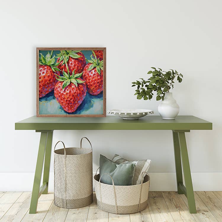 Bright Summer Strawberries: 8x8