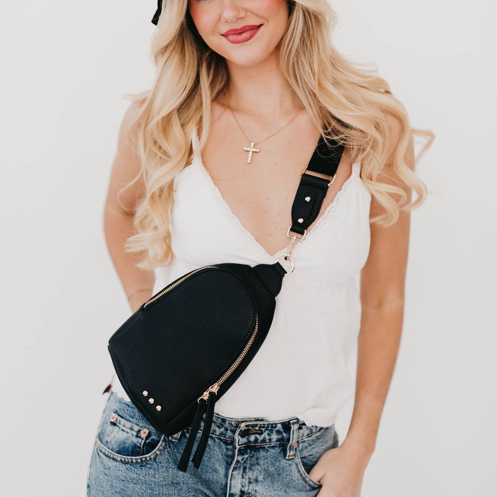 Adventure Awaits Sling Bag: Cream