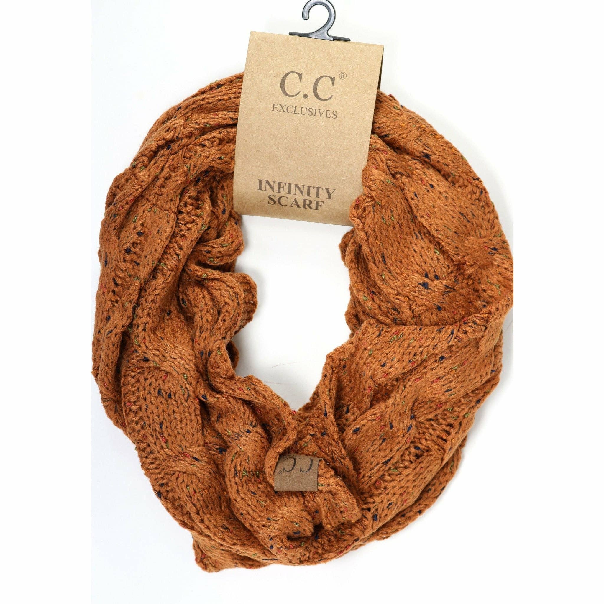 Flecked CC Infinity Scarf SF33: Natural Grey