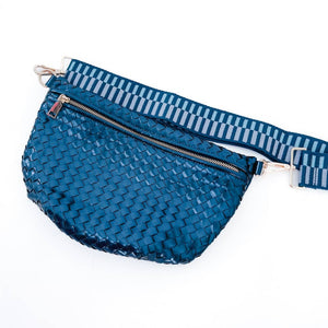 Woven Bum Bag Metallic Gunmetal