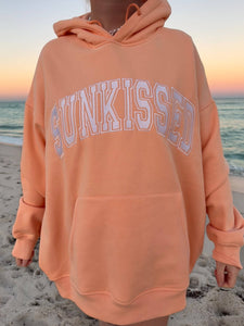 Sherbet Orange Varsity Embroider Hoodie: Sherbet Orange
