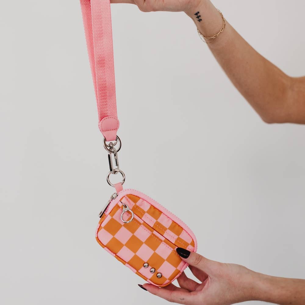 Nelly Nylon Card Wallet Wristlet: Bubblegum Pink