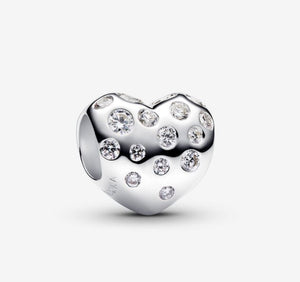 Pandora Lab-grown Diamond Heart Charm carat tw Sterling Silver 793645C01