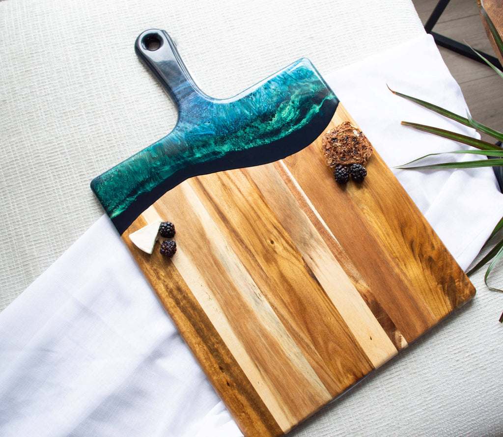 Resin Cheese Board / Charcuterie Board - Extra Large 15"x24": Northern Lights