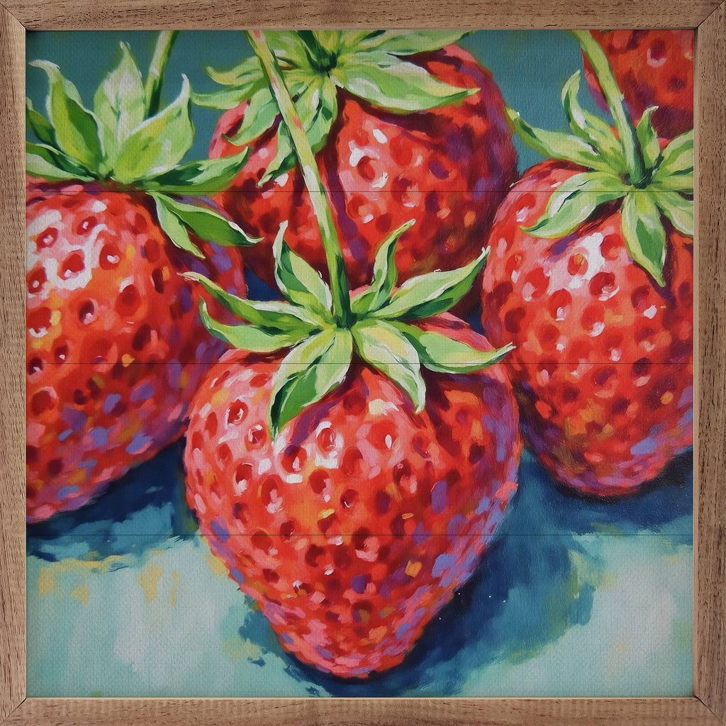 Bright Summer Strawberries: 8x8