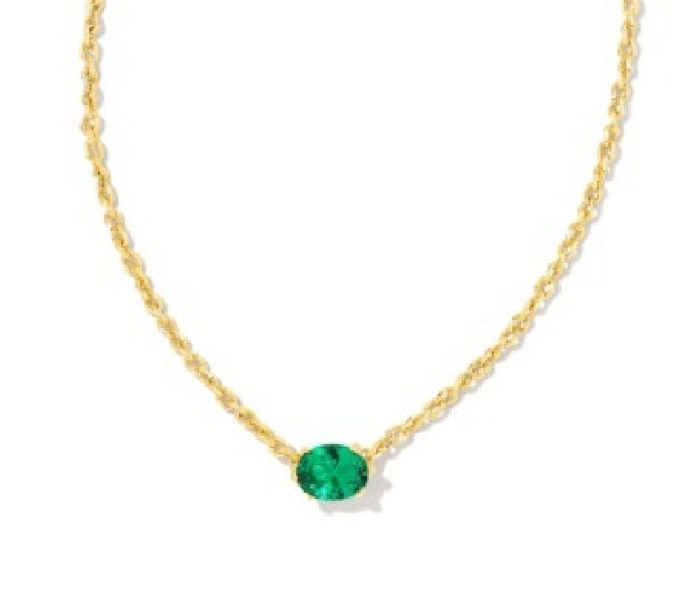CAILIN CRYSTAL PENDANT NECKLACE - green crystal