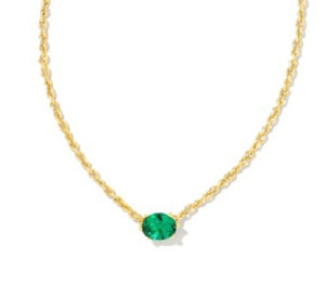 CAILIN CRYSTAL PENDANT NECKLACE - green crystal