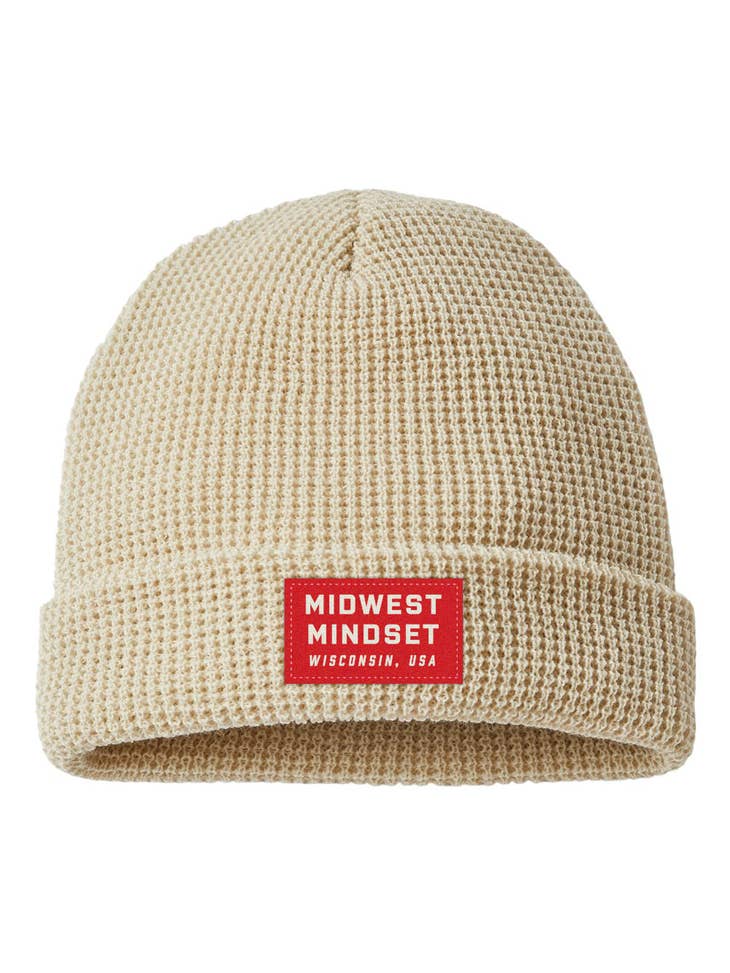 Midwest Mindset Waffle Knit Beanie - Cream