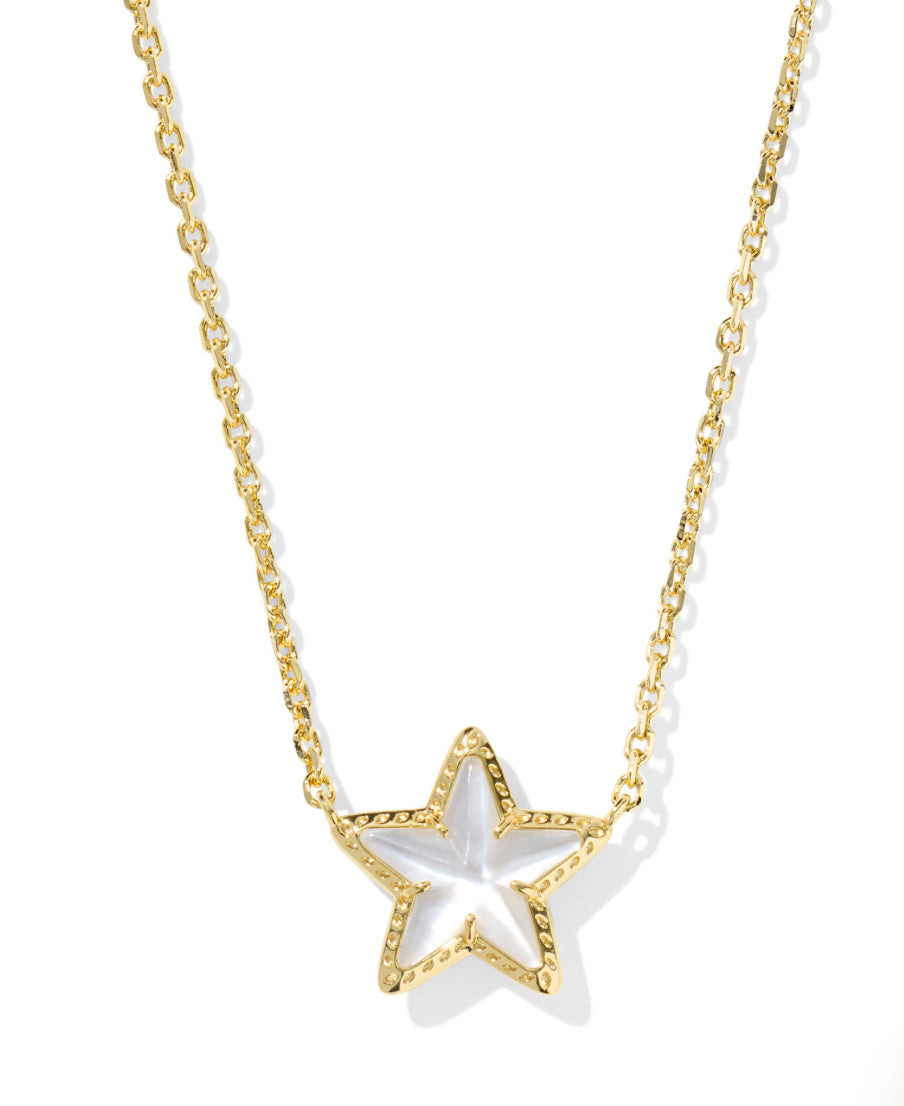 CASSIDY SHORT PENDANT NECKLACE GOLD TONE - WHITE ILLUSION STAR - KENDRA SCOTT -