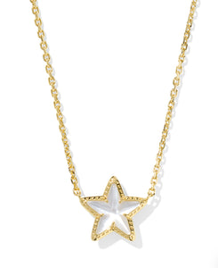 CASSIDY SHORT PENDANT NECKLACE GOLD TONE - WHITE ILLUSION STAR - KENDRA SCOTT -