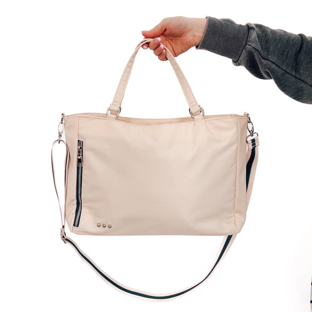 Nylon Tote Bag: Cream
