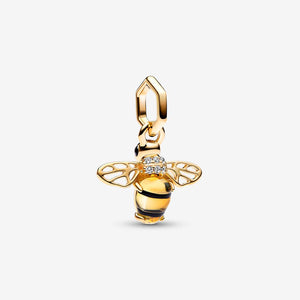 14k Gold-plated Sparkling Bee Dangle Charm - Pandora - 762672C01
