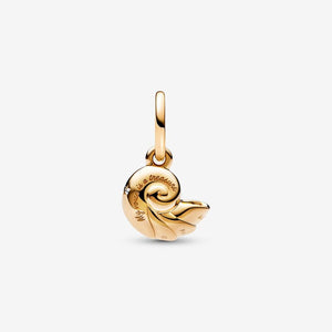 14k Gold-plated Disney The Little Mermaid Enchanted Shell Dangle Charm - Pandora - 762685C01