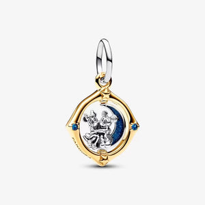Disney Mickey Mouse & Minnie Mouse Two-tone Spinning Moon Dangle Charm - Pandora - 762955C01