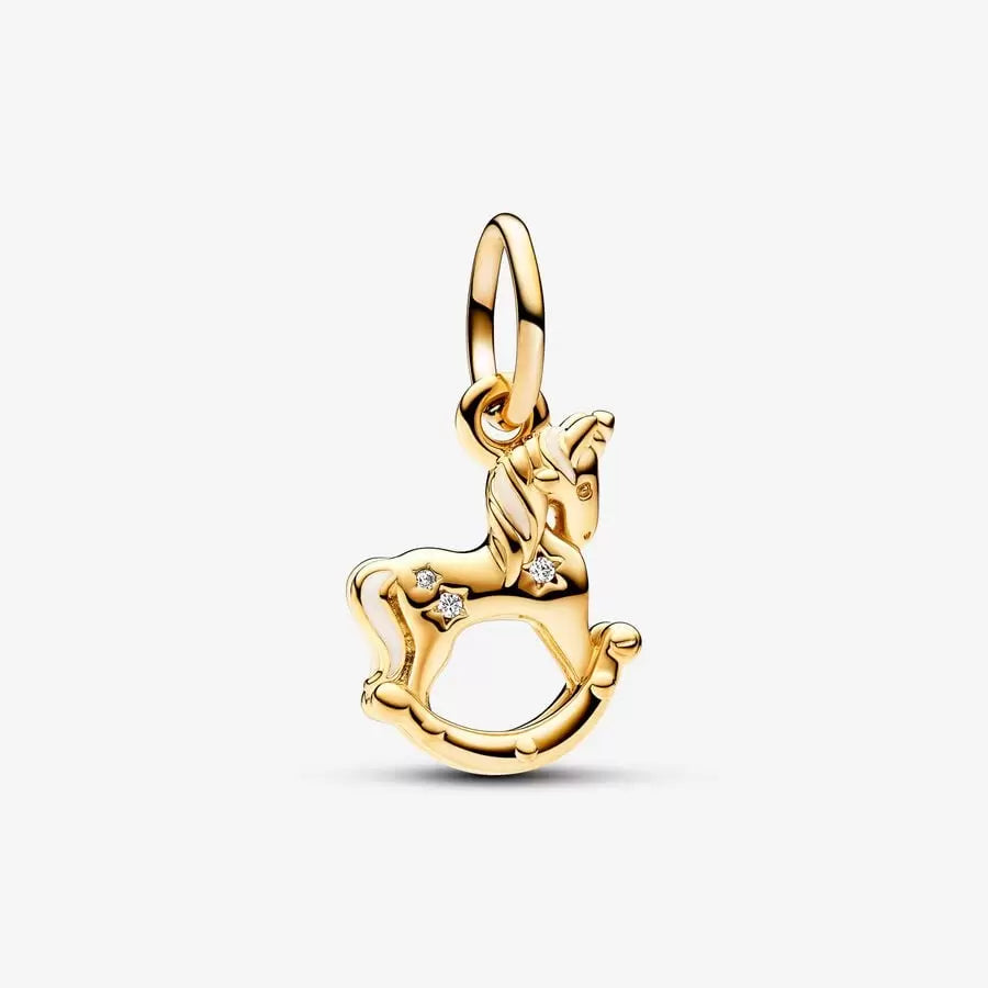 14k Gold-plated Rocking Unicorn Dangle Charm - Pandora - 762978C01