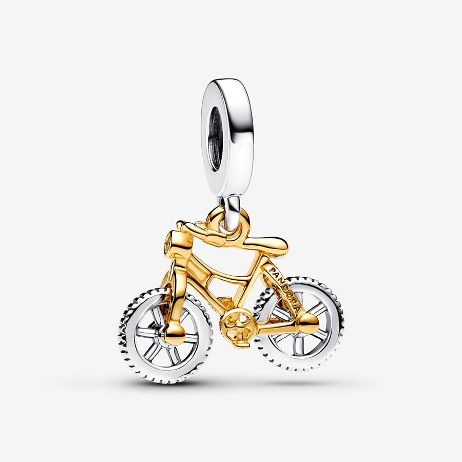 Two-tone Spinning Wheels Bicycle Dangle Charm - Pandora - 763354C01