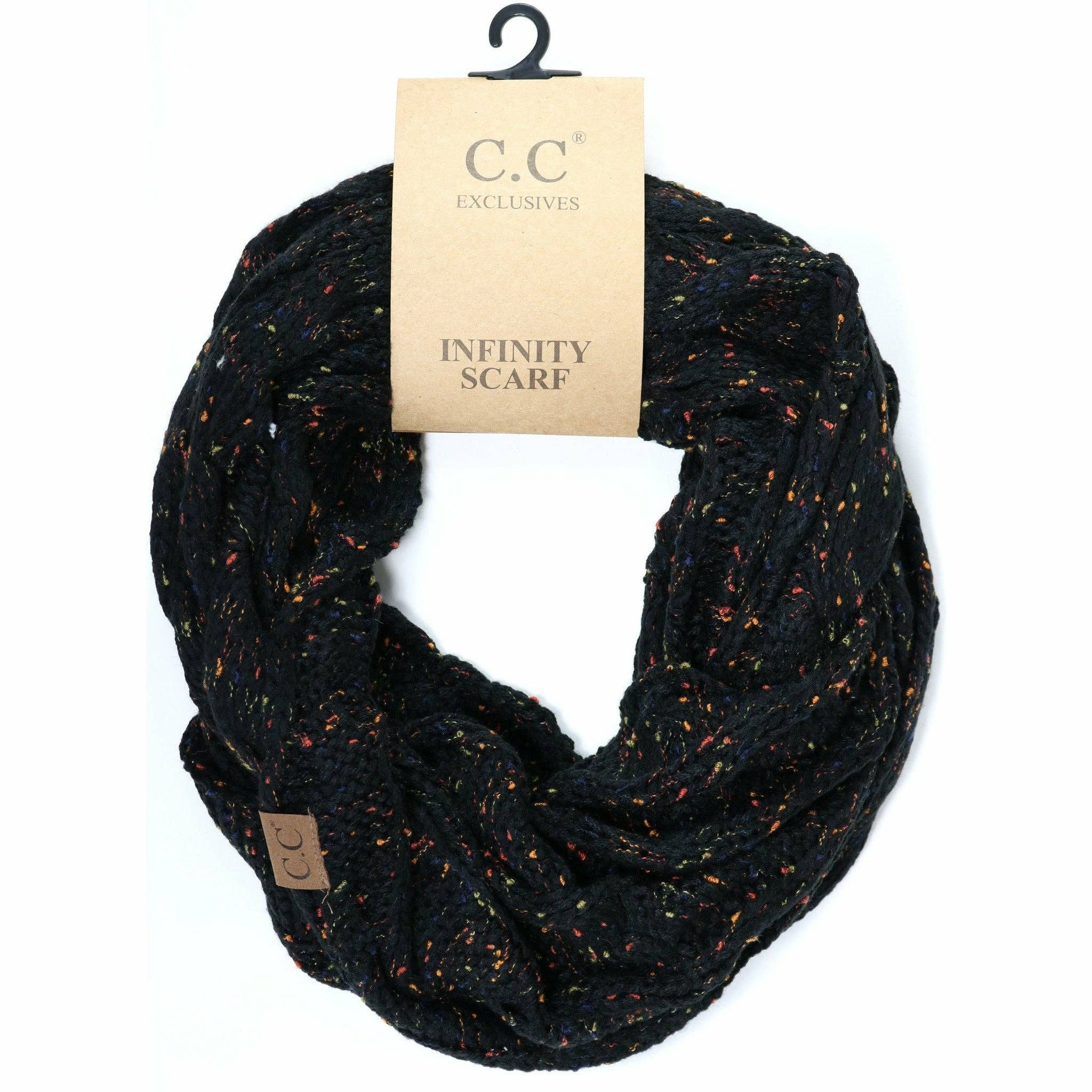Flecked CC Infinity Scarf SF33: Natural Grey