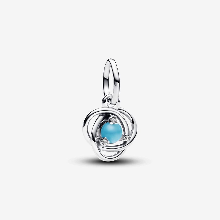 Turquoise Blue Eternity Circle Dangle Charm - Pandora - 793125C12