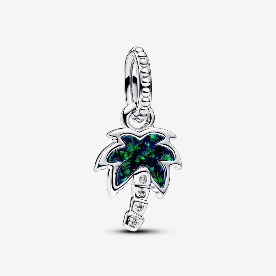 Opalescent Green Palm Tree Dangle Charm - Pandora - 793352C01