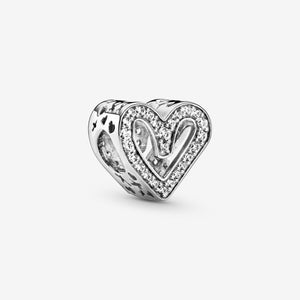 Sparkling Freehand Heart Charm - Pandora - 798692C01