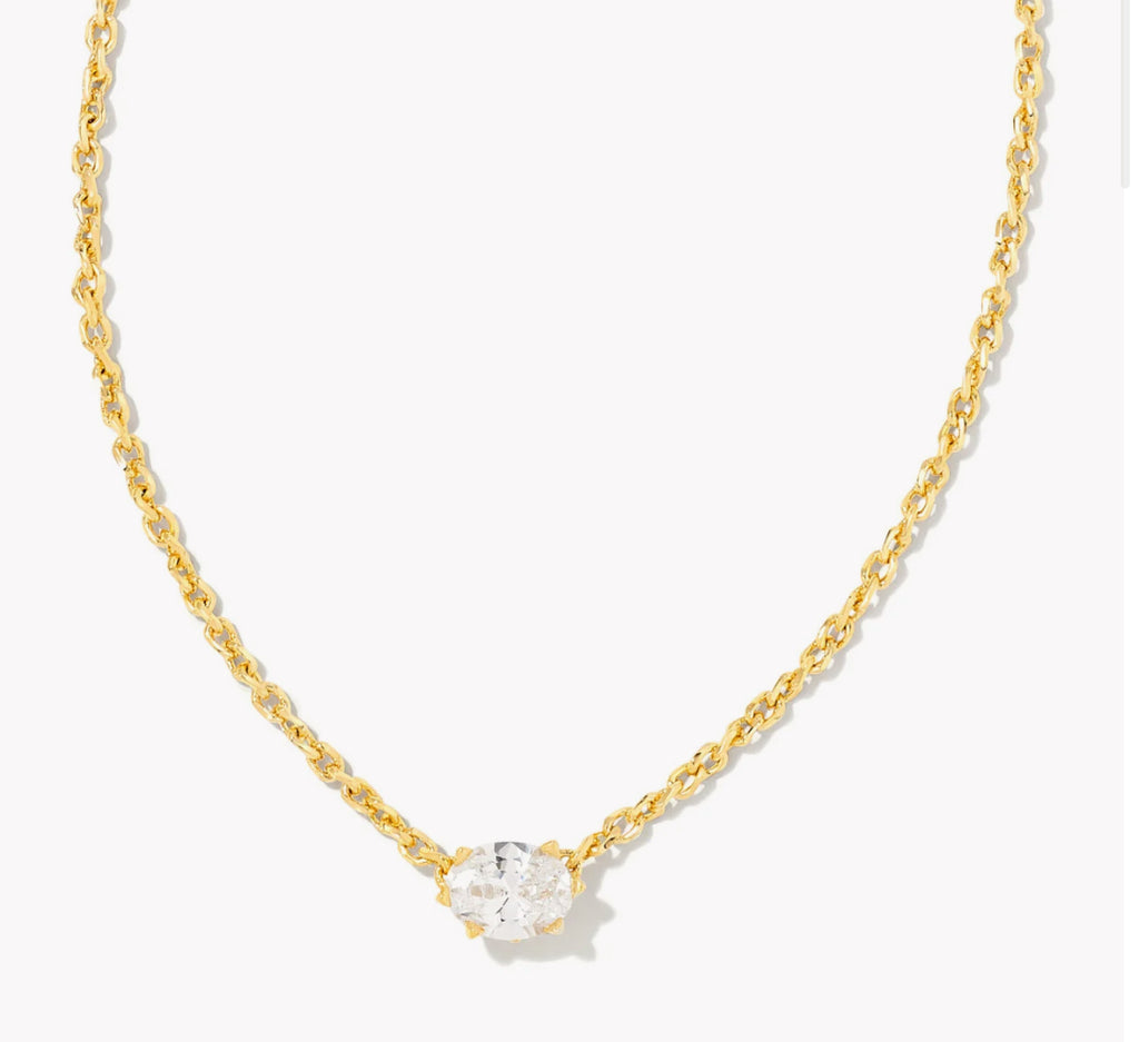 CAILIN CRYSTAL PENDANT NECKLACE - WHITE CZ