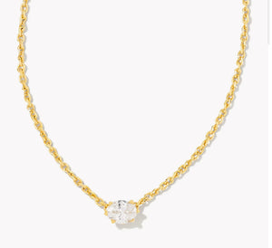 CAILIN CRYSTAL PENDANT NECKLACE - WHITE CZ