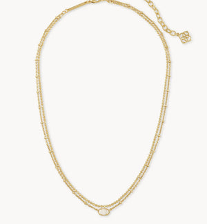 EMILIE MULTI STRAND NECKLACE - IRIDESCENT DRUSY