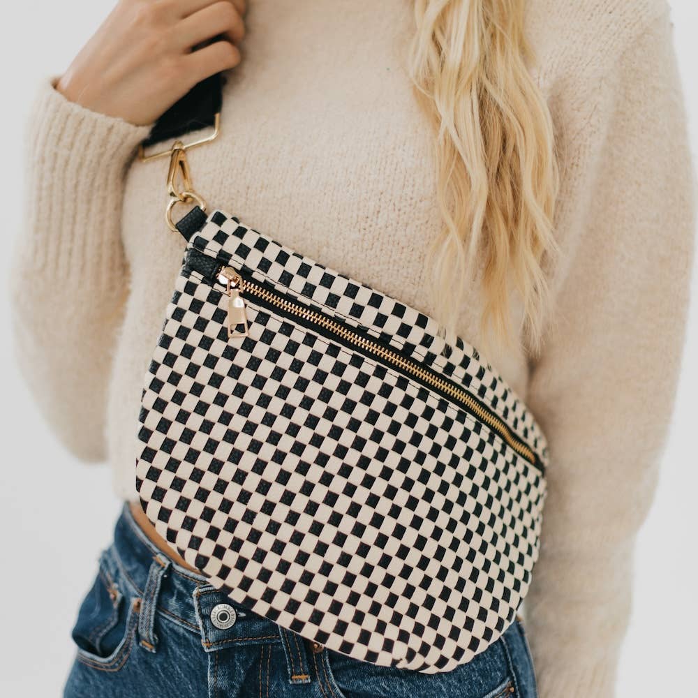 Woven Bum Bag Metallic Gunmetal