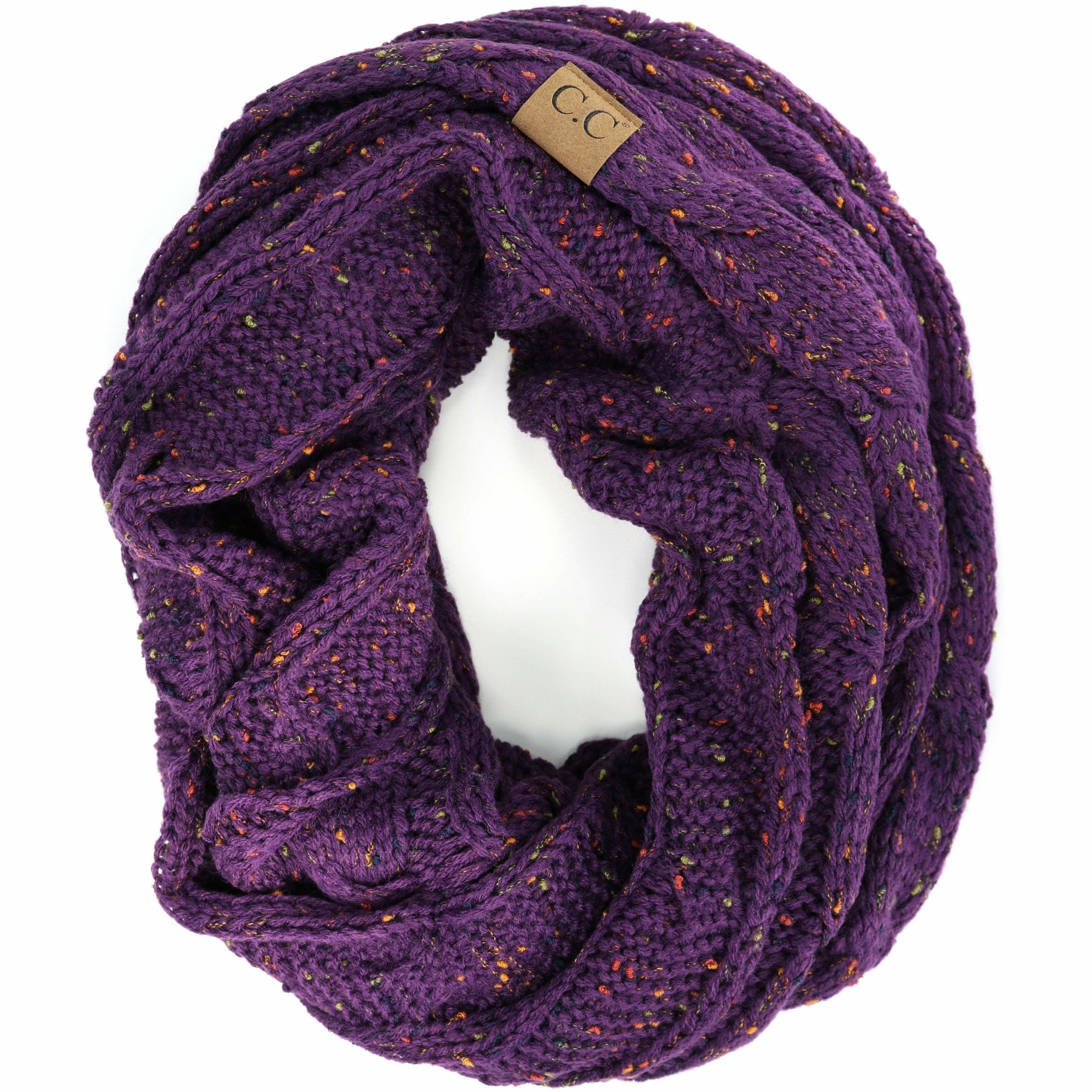 Flecked CC Infinity Scarf SF33: Natural Grey