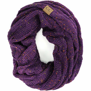 Flecked CC Infinity Scarf SF33: Natural Grey