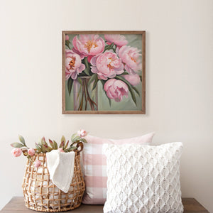 Pink Peony Bouquet Vase: 4 x 4 x 1