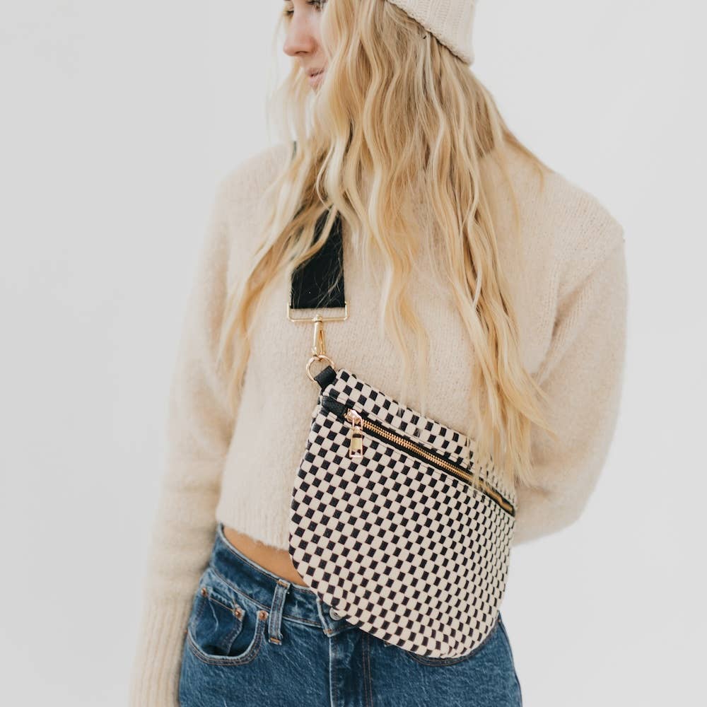 Westlyn Woven Bum Bag *NEW COLORS ADDED*: Woven Checkered Navy