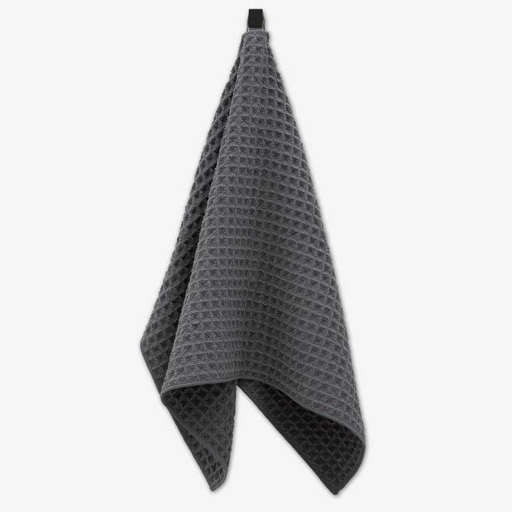 Geometry - Charcoal Waffle Hand Towel